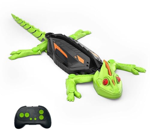 Funmo Lagarto Teledirigido,Lagarto Robot Juguetes,Gecko Teledirigido con Ojos LED,Wall Crawler Gecko,Fácil de controlar,para arrastrarse en Suelos y Paredes