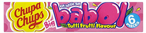 Chupa Chups Big Babol Tutti Frutti Bubble Gum, Theken-Display enthält 20 Stangen Kaugummis mit Frucht-Geschmack, für große Kaugummi-Blasen, geeignet für Geburtstag, 20 x 27,6g