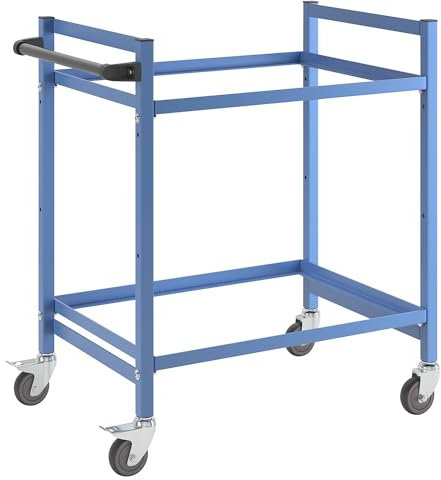 eurokraft | Kommissionierwagen | LxBxH 970 x 610 x 1045 mm | 2 Etagen