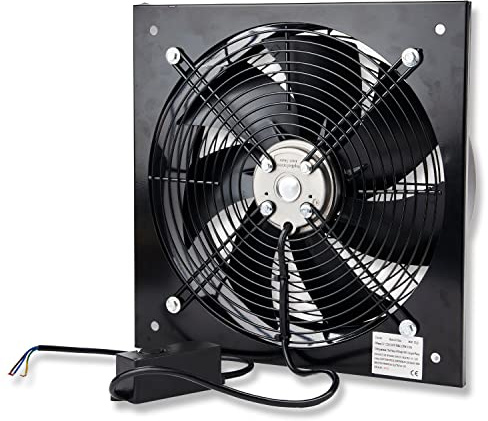 Commercial Extractor Industrial Ventilation Axial Exhaust Blower Flow Air Plate Fan 20 Inches 500MM Black (Heavy Duty Metal With Speed Control Regulator)
