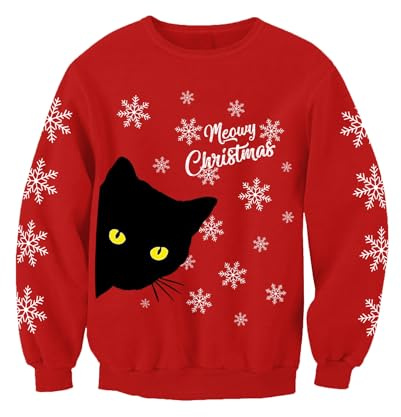 Meowy jul vuxna festlig katt jultröja nyhet tröja