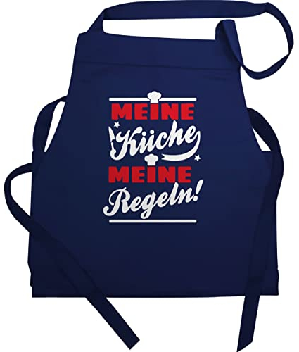 Shirtracer Schürze Geschenk - Kochschürze - Erwachsene - Meine Küche Meine Regeln - 60x87 - Navy Blau - männerschürzen kochen lustige geschenke für köche koch küchenschürze damen kochkleidung