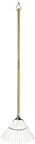Kent & Stowe balai à feuilles à long manche – Râteau de qualité en inox, ratissoire de jardin avec manche en frêne, longueur : 170 cm