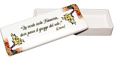 CreaTu Caja de porcelana rectangular – Sicilia – personalizada, fabricada en Italia