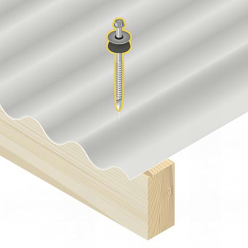100 Vis étanches pour fibres-ciment INOX D. 6,5 mm L. 130 mm FIBROTOP-W TH8 pour le bois