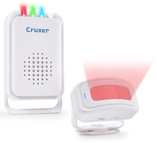 Cruxer Motion Sensor Alarm,Wireless Motion Detector Door Chime Doorbell for Home Store Business,Caregiver Reminder for Elderly,USB/Battery,Vibration