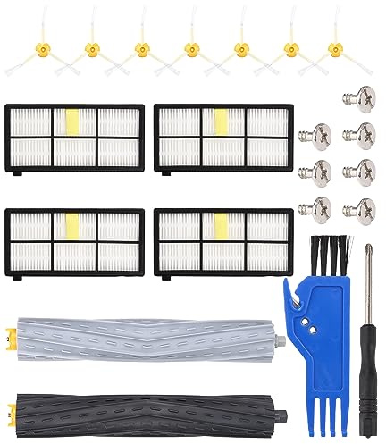 Jissta Accesorios de Recambios para iRobot Roomba Serie 800 900,Repuestos Cepillos Compatible con 850,851 860 865 866 891 896 900 960,1 Cepillos de Rodillos,4 Filtros,7 Cepillos Laterales