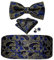RWRAPS Kummerbund für Herren, Seidenblumen-Fliege-Set, Einstecktuch, Manschettenknopf, formelles Smoking-Anzugszubehör (Farbe: F, Größe: Einheitsgröße) (D Einheitsgröße)