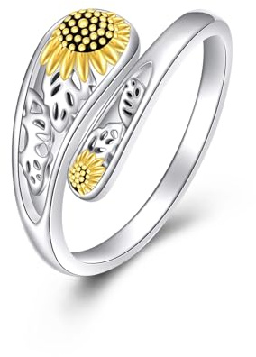POPLYKE Sterling Silver Spoon Ring Vintage Thumb Rings Boho Adjustable Open Ring Statement Jewelry Gifts for Women