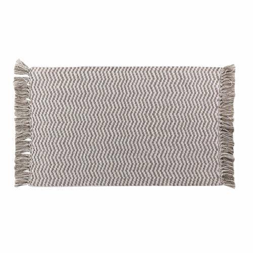 Douceur d'Intérieur, Tapis Rectangle à Franges (50 x 80 cm) Alessia Blanc, Coton & Polyester Tissé