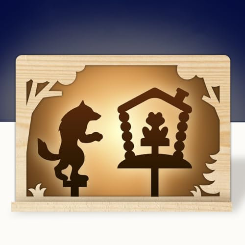 Wooden Shadow Puppet Theater Kit - Teremok Russian Folktale Playset for Creative Storytelling