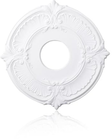 INCREWAY 1Pack Lighting PU Ceiling Medallion Ceiling Cover Plate Ceiling Fan Medallion Home for Light Fixtures Ceiling Light Trim, 12 Inch OD x 3.5 Inch ID