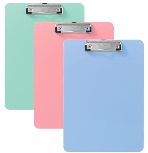 A4 Klemmbrett, 3 Stück Standard Letter Size Klemmbretter Mit Gummierter Metallklemme, Zwischenablage Schreibblock für Studenten