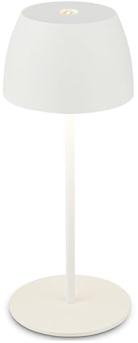 BRILONER - Mini lámpara LED de sobremesa inalámbrica IP44 táctil, regulable sin escalonamiento, lámpara de mesilla de noche, lámpara decorativa, lámpara LED, 8x20 cm (DxH), blanco