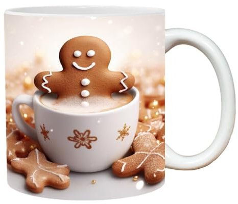 -Weihnachtstasse, Lebkuchenmann Kaffeetasse, Effekt Lebkuchenmann Becher, 350ml Kreatives Weihnachten Tasse Teetassen Home Deko Weihnachtsgeschenke