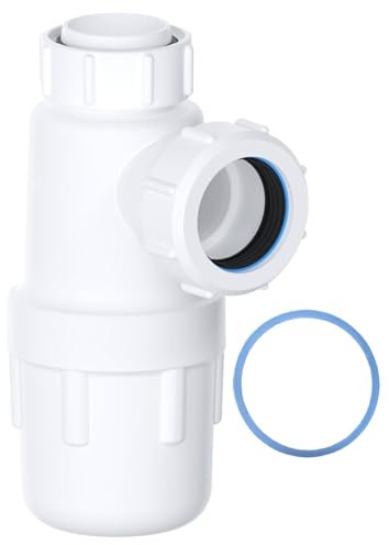 PlumbEZ Bottle Trap 40mm 1-1/2 with Anti-Slip Ring, Kitchen Sink Waste Kit, BS EN2574-1 Compliant Urinal Bottle Sink Trap for Efficient Drainage
