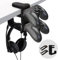 Yiomxhi 2 en 1 Soporte Auriculares y Soporte Mando, Soporte Cascos Gaming Giratorio de 360° para Escritorio, Gancho Controlador de Juegos con Organizador de Cables, Negro