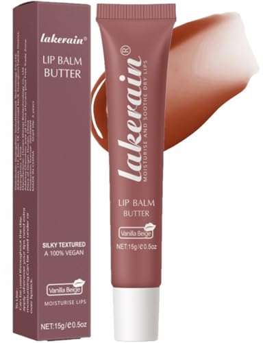 Getönter Lippenbutterbalsam – getönter Feuchtigkeitsgel-Lipgloss | Feuchtigkeitsspendende, strahlende, getönte Lippenpflege | Getönter Lippenstift (Vanilla beige, 02)