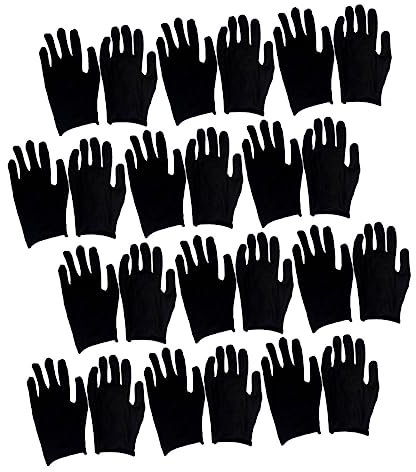 SOLUSTRE 12paare Baumwollhandschuhe Schwarz Wiederverwendbare Arbeitshandschuhe Aus Baumwolle Für Damen Und Herren Waschbare Lagerhandschuhe Für Gartenarbeit Und Outdooraktivitäten