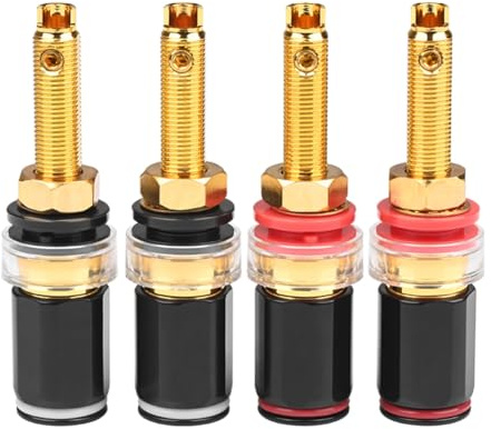 Swiixxer 4 Pezzi HiFi Speaker Terminal Binding Post Accessori per Connettori Amplificatore Placcati In Rame Puro per Spina Jack A Banana Femmina