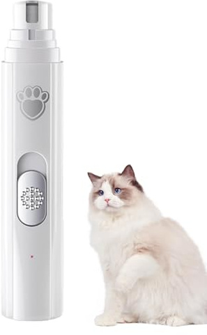 Elektrische Krallenschere für Hunde, Krallenschere für Hunde, elektrisch, Pfotenpflege-Werkzeuge mit leichter Vibration mit LED-Licht mit 2 Geschwindigkeitsstufen für Indoor-Katzen