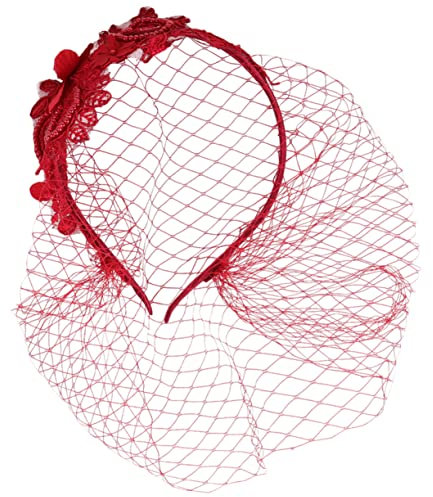 Holibanna Hochzeit Schleier Fascinator Hut mit Blumenspitze Elegantes Stirnband für Teeparty Cocktail Vintage Feierlichkeiten für Hochzeiten Besondere