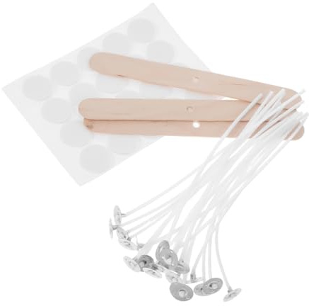 IMIKEYA Kit Candele da Te Stoppini in e Adesivi Resistenti al Calore Parti per Forniture per Fabbricazione Candele Stoppini Ricambio