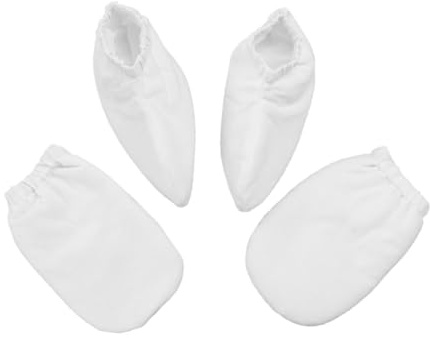 ARTSEWPLY 2paires De Paraffine Blancs Pour Soins Des Mains Fermeture à Pression Et Housse Isolante Pour Et Spa