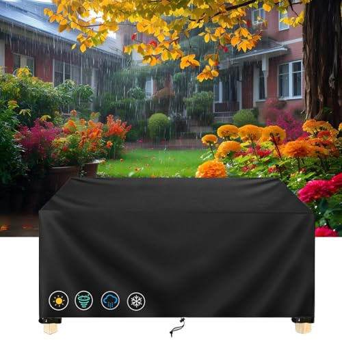 AOFOAE Housse Salon de Jardin Bâche 230x95x75cm/LxlxH Housse Table de Jardin Impermeable,Housse de Protection Table de Jardin Rectangulaire,Housse de Meubles en rotin, Noir Bâche de Protection