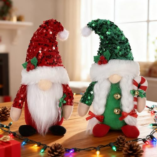 HAIJIYUNTU Weihnachtswichtel Figuren, 2 Stück Wichtel Weihnachten Deko, Weihnachts Deko, Weihnachtsdeko Wichtel, Elfen Weihnachtsdekorationen Für Den Tisch Im Innenbereich Zu Hause