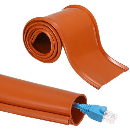 sourcing map Gaine de gestion de câbles de 1 m, 3,5 cm ID flexible pour câbles de sous-station, réseaux électriques haute tension, rouge