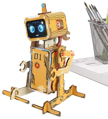 Robot da costruzione, sensore sonoro in legno, giocattolo educativo per bambini, robotica STEM, kit di modelli, per principianti, adolescenti, appassionati, aule, casa, scuola, vacanze, festa dei