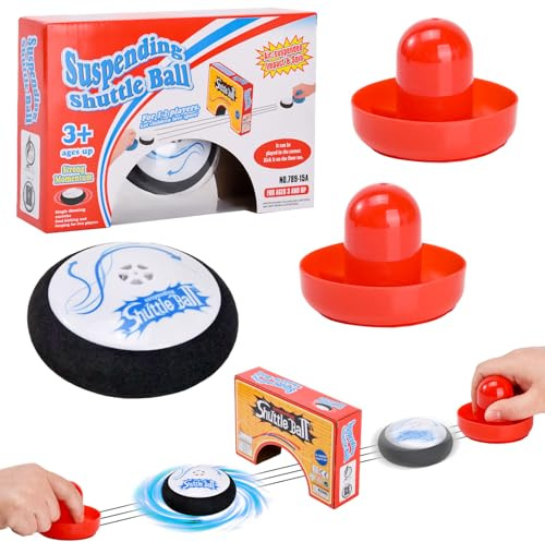 LTFIOON Airs Hockey Hover Puck, Jeu de Hockey sur Table avec 2 Poussoirs Rouges, Portable Léger Hockeys Air Palet Flottants Jeu Table pour Les Fêtes, Anniversaires et Rassemblements en Famille