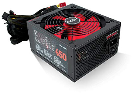 Nox NX 650W - NXS650 - Fuente de Alimentación 650W, compatible con SLI&Crossfire, ventilador 140mm, utra silenciosa, Multi GPU compatible, PFC activo, color negro