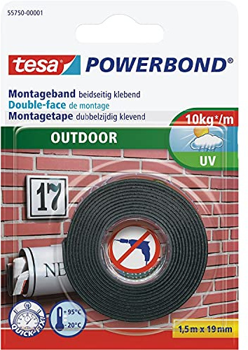 Doppelseitiges Klebeband tesa Powerbond® Outdoor, L 1,5 m x B 19 mm, für den Außenbereich