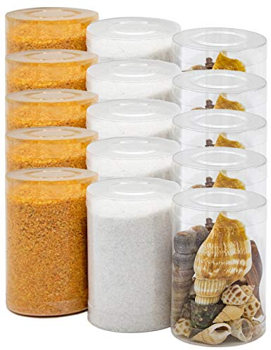 Dekovita 2kg Sabbia Decorativa con Conchiglie Set Granulata Colorata 1-4mm Bianca Arancione