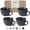 HOMEBERLIN® Design Cappuccino Tassen Set - 200ml Kaffeetassen 4er Set - Premium Kaffee Tassen Set aus hochwertigem Steingut - 4 moderne Kaffeetassen aus 100% Handfertigung - Dickwandige Kaffee Tasse