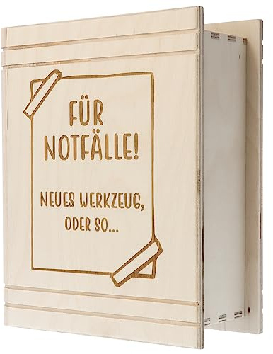 Spruchreif | Spardose in Buchform mit Gravur | Holz-Spardose mit Gravur | Geldgeschenk | Sparbüchse | Lustige Geschenkidee | Spardose für Handwerker und Heimwerker | Männergeschenke