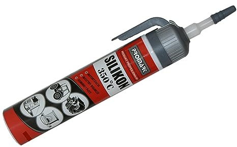 Schwarz Hochtemperatur Silikon Dichtmasse Silikonkleber Dichtungskleber Dichtsilikon - 60+350° C Tube 220g (in Automatikkartusche Anwendung ohne Kartuschenpresse)