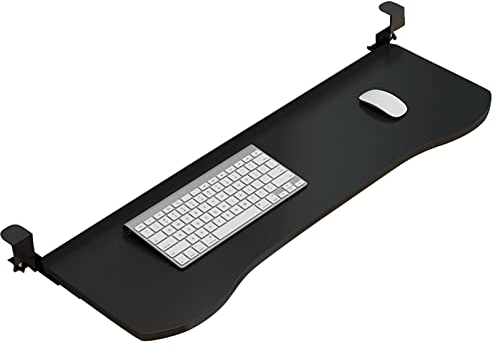 Verschiebbare Tastaturablage, 4 Farben, Holz-Tastaturablage, festklemmbare Tastaturschubladen-Plattformen – unter dem Schreibtisch verschiebbar und versteckt, ausziehbarer Tastaturhalter, höhenverst