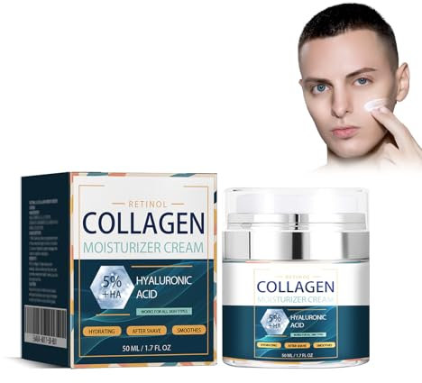 Crema Hidratante Para Hombres Con Colágeno, Retinol Y ácido Hialurónico - Crema Facial Antienvejecimiento Para Día Y Noche - Cuidado Facial Reduce Arrugas Y Nutre La Piel