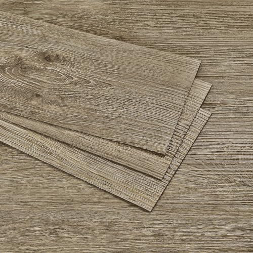 Yenhome 35 Piezas Baldosa de Vinilo Autoadhesiva Efecto Madera Marron Dormitorio 90x15cm PVC Suelos de Bricolaje de Grano de Madera de Color Marron Gris para Comedor Cocina Resistentes al Desgaste