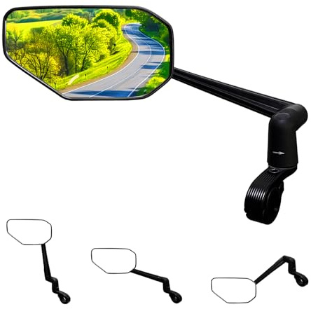 Homieway Fahrradspiegel,Neuer Klappbarer Fahrrad Rückspiegel,Spiegelhebel Einstellbar,HD Fahrrad spiegel aus Echtglas,360°Drehbarer Großer E-scooter Spiegel für E-bike Lenker Links (22,2-25,4mm).