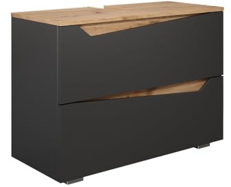 Vicco Waschbeckenunterschrank Marelle, Anthrazit/Artisan, 80 x 57.5 cm | mit 2 Schubladen, geeignet zur Montage unter handelsüblichen Waschbecken
