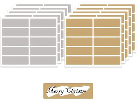 100 Stück Rubbellose Selber Machen, Gold und Silber Rubbelaufkleber, Rechteckig Rubbelsticker, Rubbellos Aufkleber für Party Spiele Geschenk Postkarte Bastelarbeiten (48x15mm)