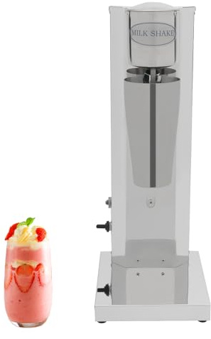180 W milkshake-maskin, elektrisk dryckesmixer för shakes, frappe och proteindrycker, hölje i rostfritt stål, automatisk drift, högpresterande mixer, perfekt för bar, café och hemmabruk