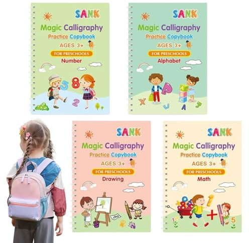 Magische Notizbücher für | wiederverwendbare Übungshefte | Übungsbuch zum Schreiben mit Rillen – für Büro, Kindergarten, Schule