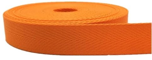 WEOKDFHA sadelgjord 2 meter 25 mm rem nylonband fiskbensmönster ryggsäck band syväska bälte tillbehör (orange)