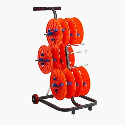 Cable Reel Holder And Dispenser,Heavy-Duty Electrical Wire Spool Rack Dispenser with Wheels, Multi-Axle Cable Caddy, Wire Unroller & Spinner, Ideal for Electricians & Industrial Use