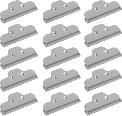 FONDOTIN 20 Piezas 20 Piezas Clip Sellador para Bolsas de Alimentos, Pinzas de Plástico Gris para Conservación Hermética, Sellado Reutilizable para Cocina, Refrigerador y Snacks
